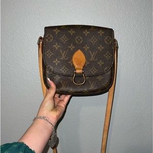 Authentic Louis Vuitton canvas crossbody bag monogram Saint Cloud PM